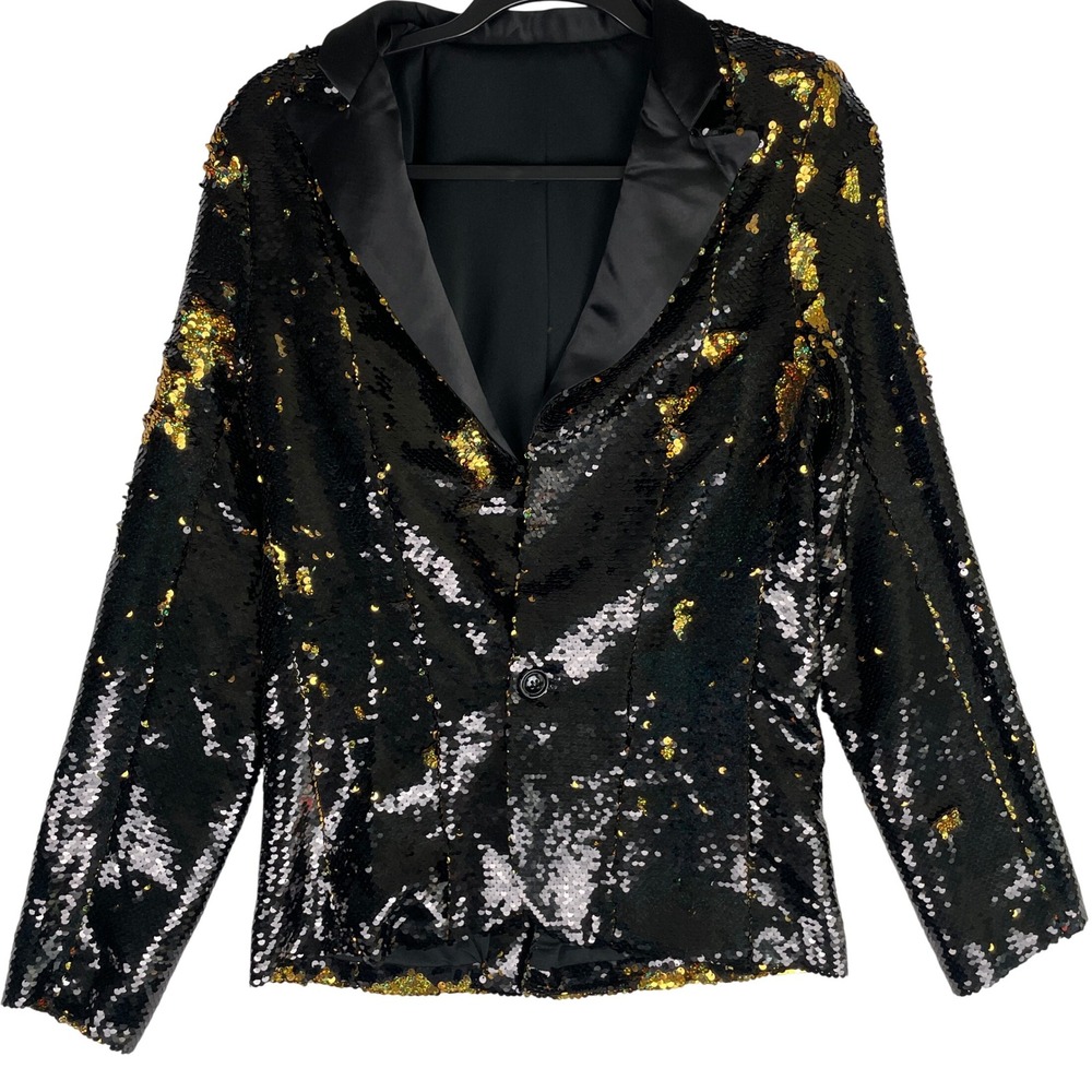 Revolution Dancewear Sequin Blazer LC Black‎ Gold Jacket Costume Stage